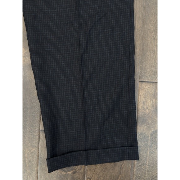 Ralph Lauren Pleated Front Dress Pants Men's Size 40X30 Black Check 100% Wool - Picture 3 of 8